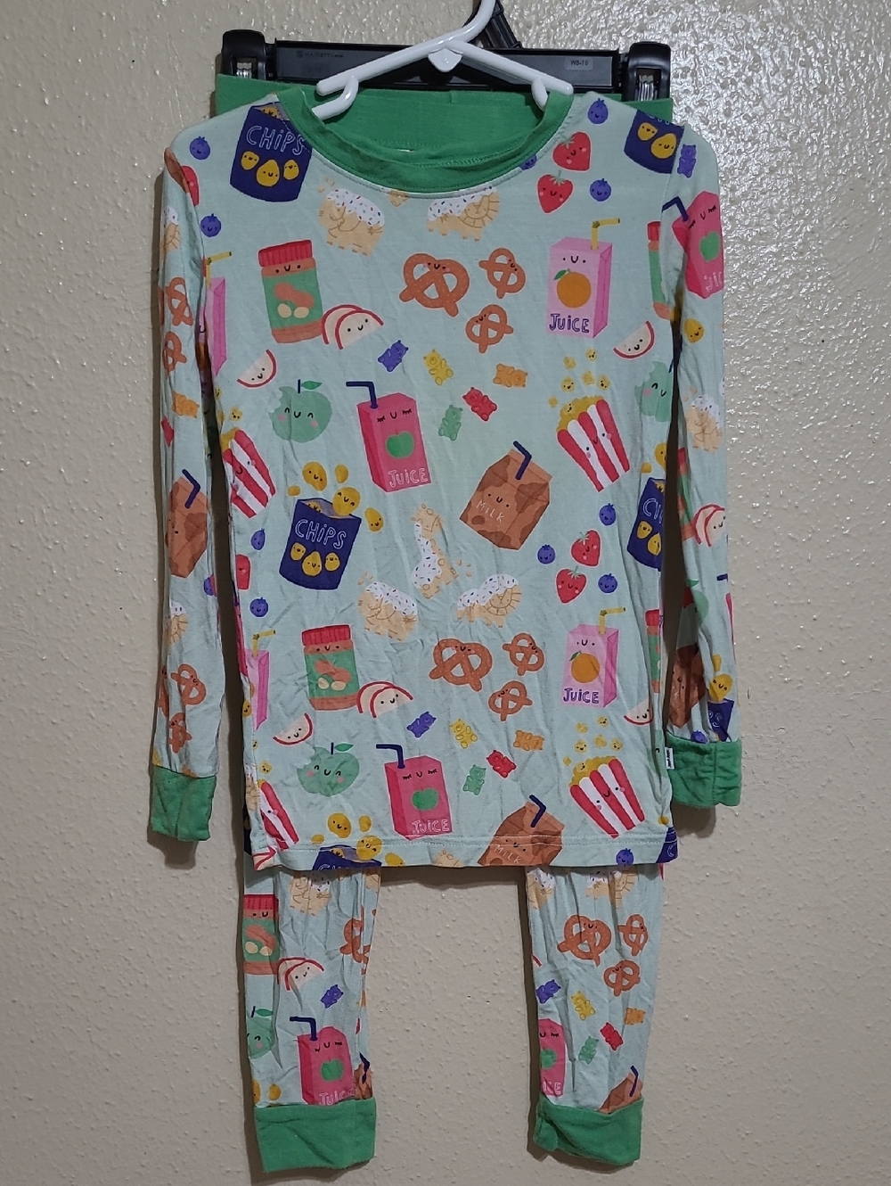 Little Sleepies Light Green Snack & Juice Print Pajama Set